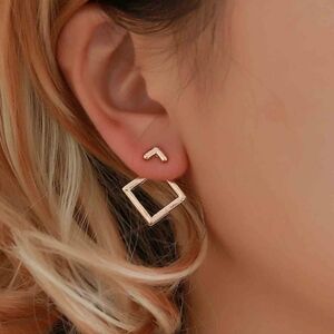 Uniqe Triangle Earrings Gold or Silver